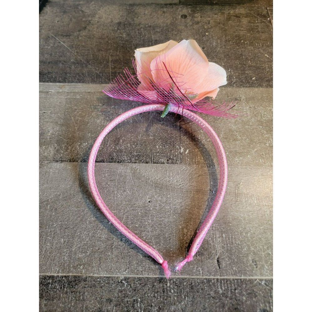 Pink‎ flower floral youth headband accessory